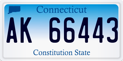 CT license plate AK66443