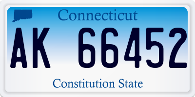 CT license plate AK66452