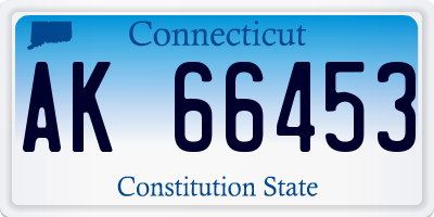 CT license plate AK66453