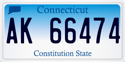 CT license plate AK66474