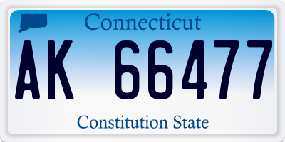 CT license plate AK66477