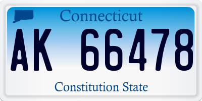 CT license plate AK66478