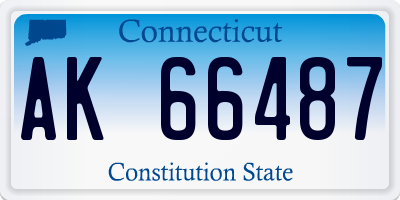 CT license plate AK66487