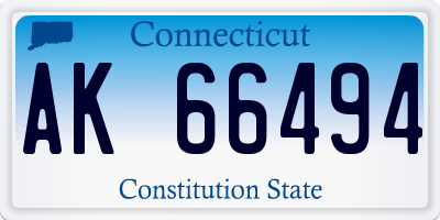 CT license plate AK66494