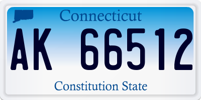 CT license plate AK66512