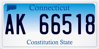 CT license plate AK66518