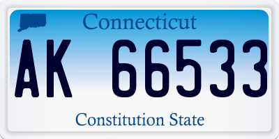 CT license plate AK66533