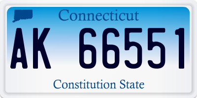 CT license plate AK66551