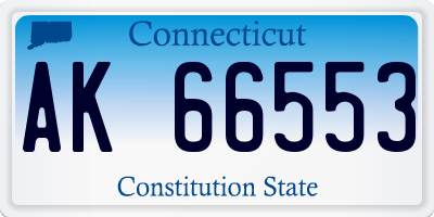 CT license plate AK66553
