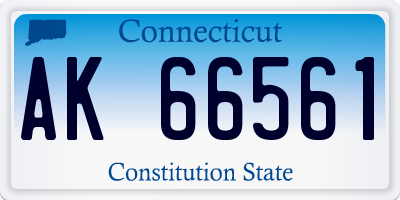CT license plate AK66561
