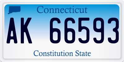 CT license plate AK66593