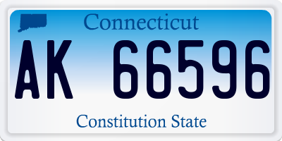 CT license plate AK66596