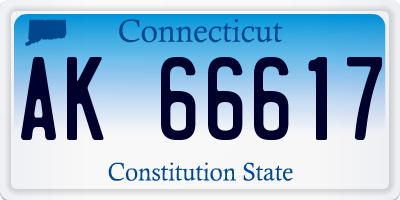 CT license plate AK66617