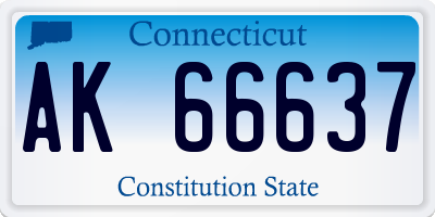 CT license plate AK66637