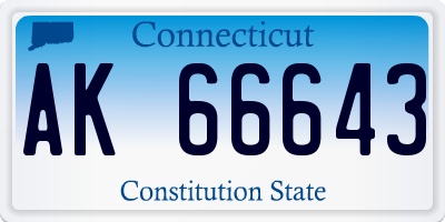 CT license plate AK66643