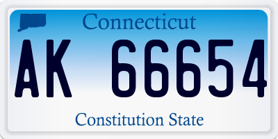 CT license plate AK66654