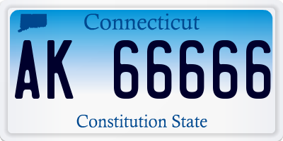 CT license plate AK66666