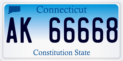 CT license plate AK66668
