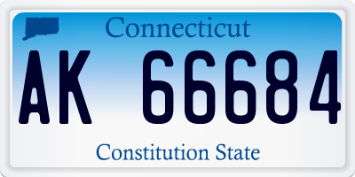 CT license plate AK66684