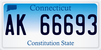 CT license plate AK66693