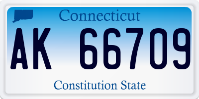 CT license plate AK66709