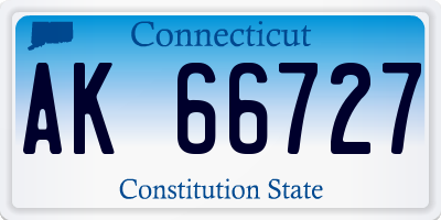 CT license plate AK66727