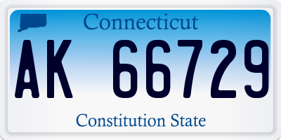 CT license plate AK66729