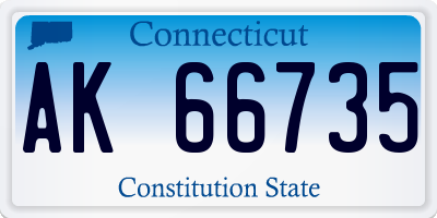 CT license plate AK66735