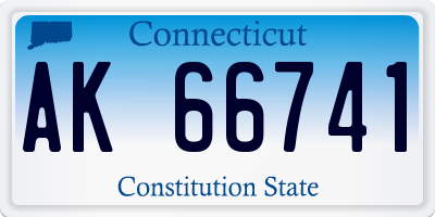 CT license plate AK66741