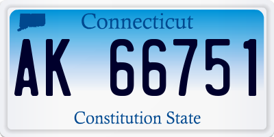 CT license plate AK66751