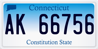 CT license plate AK66756