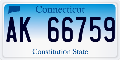 CT license plate AK66759