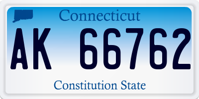 CT license plate AK66762