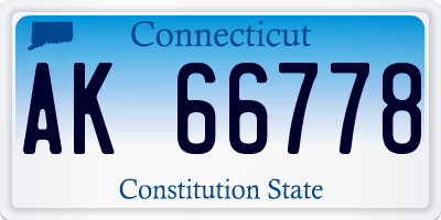 CT license plate AK66778
