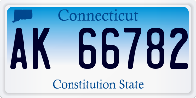 CT license plate AK66782