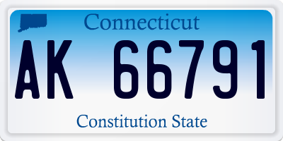 CT license plate AK66791
