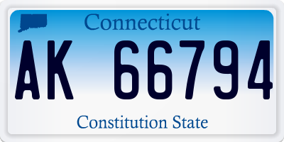 CT license plate AK66794
