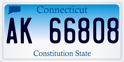 CT license plate AK66808