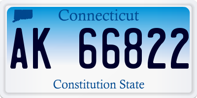 CT license plate AK66822