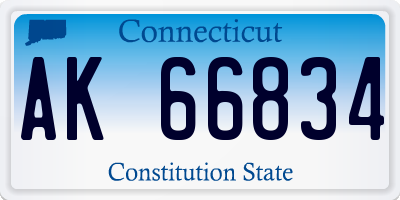 CT license plate AK66834