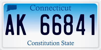 CT license plate AK66841
