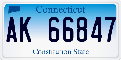 CT license plate AK66847