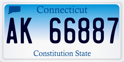 CT license plate AK66887