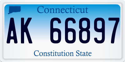 CT license plate AK66897