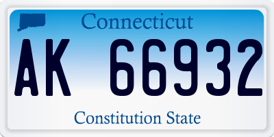 CT license plate AK66932