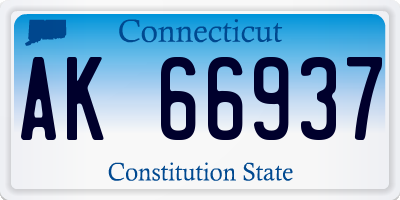 CT license plate AK66937