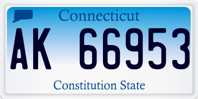 CT license plate AK66953