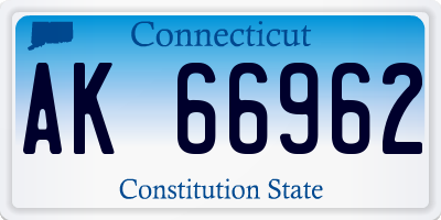 CT license plate AK66962