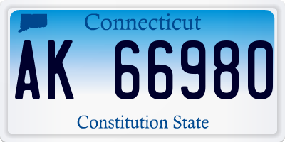 CT license plate AK66980