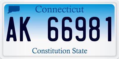 CT license plate AK66981